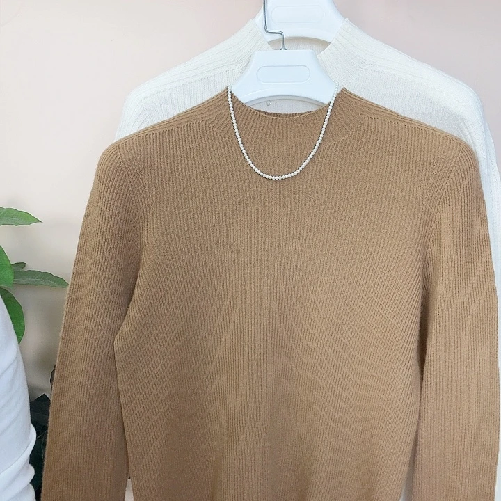 100绵羊毛半高领打底衫