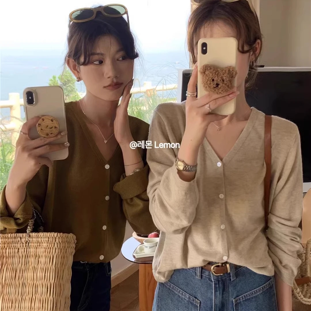 针织开衫慵懒风2025 新款羊毛针织衫春毛衣女装外套爆款上衣 1027