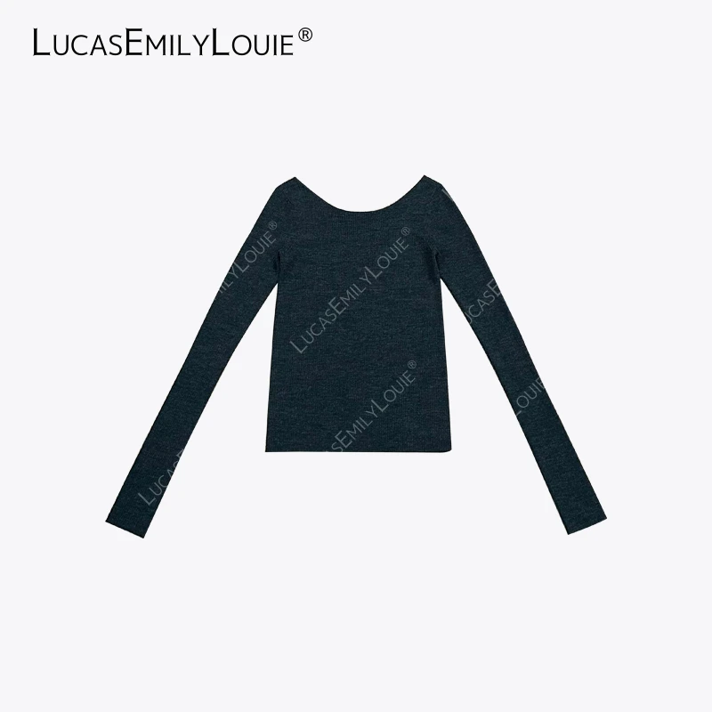 LUCASEMILYLOUIE欢姐0220简约休闲超细羊毛针织打底衫2511026