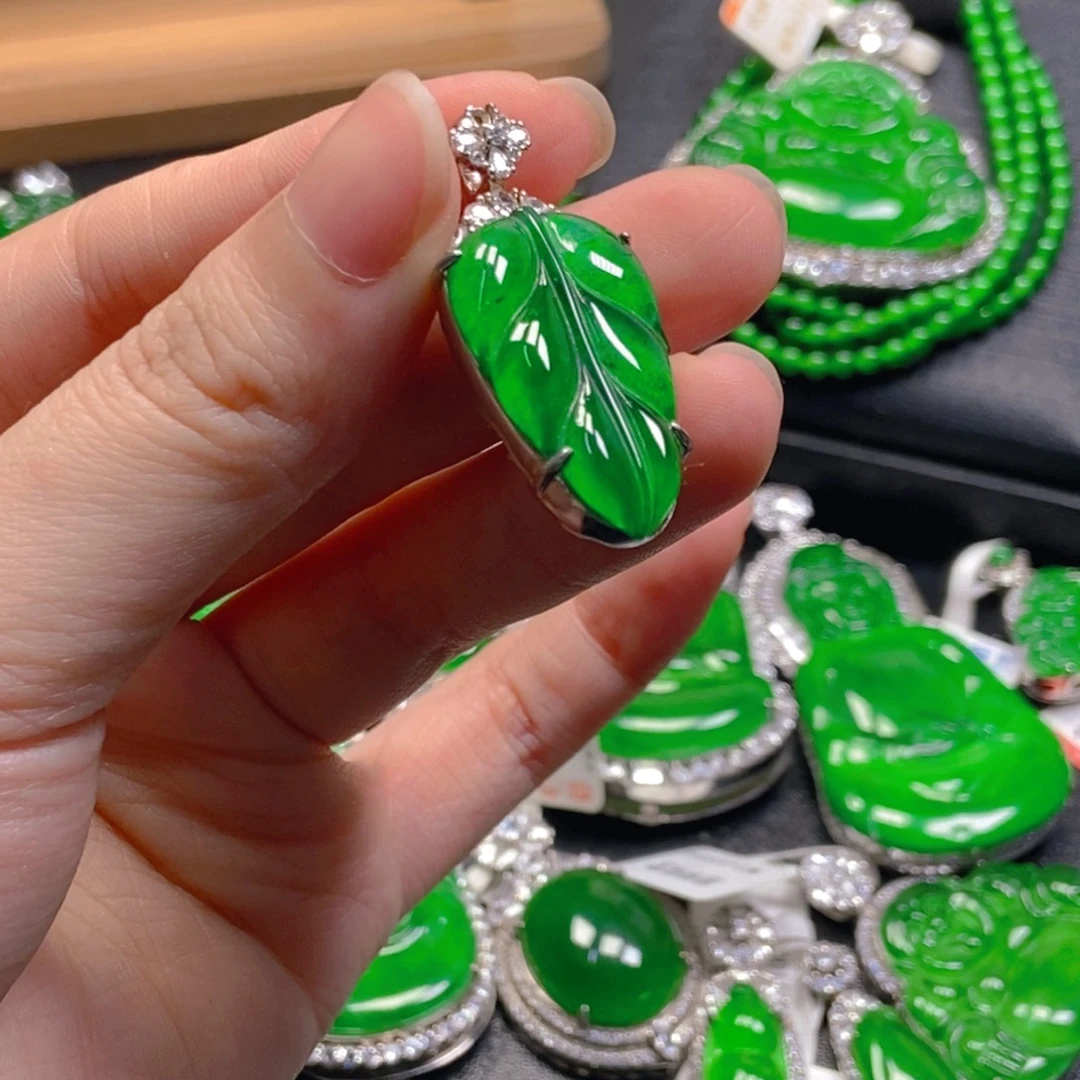 翡翠银S925镶嵌吊坠(不含链)