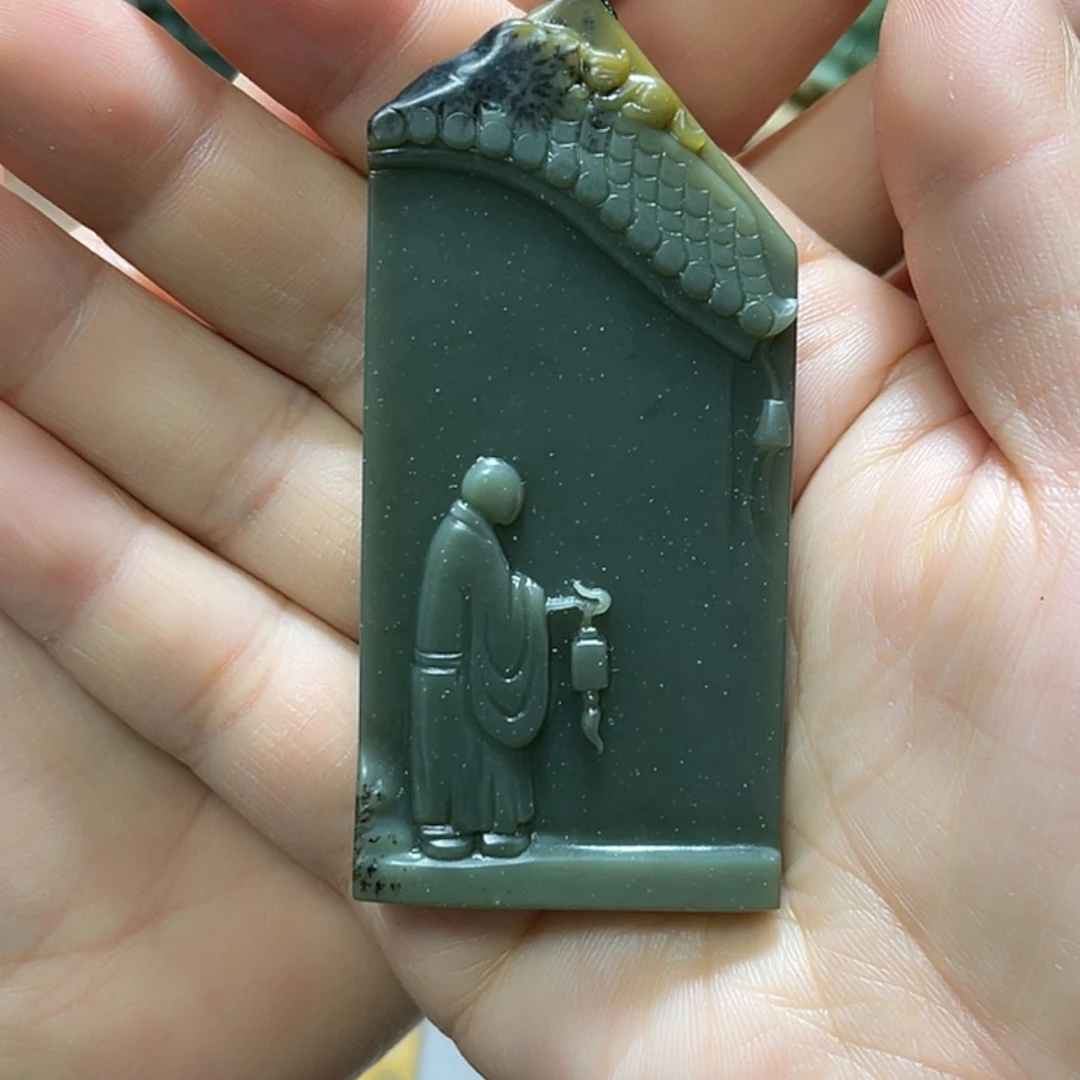 【闪购商品】岫岩河磨玉（透闪石质玉）挂件未镶嵌耕**海