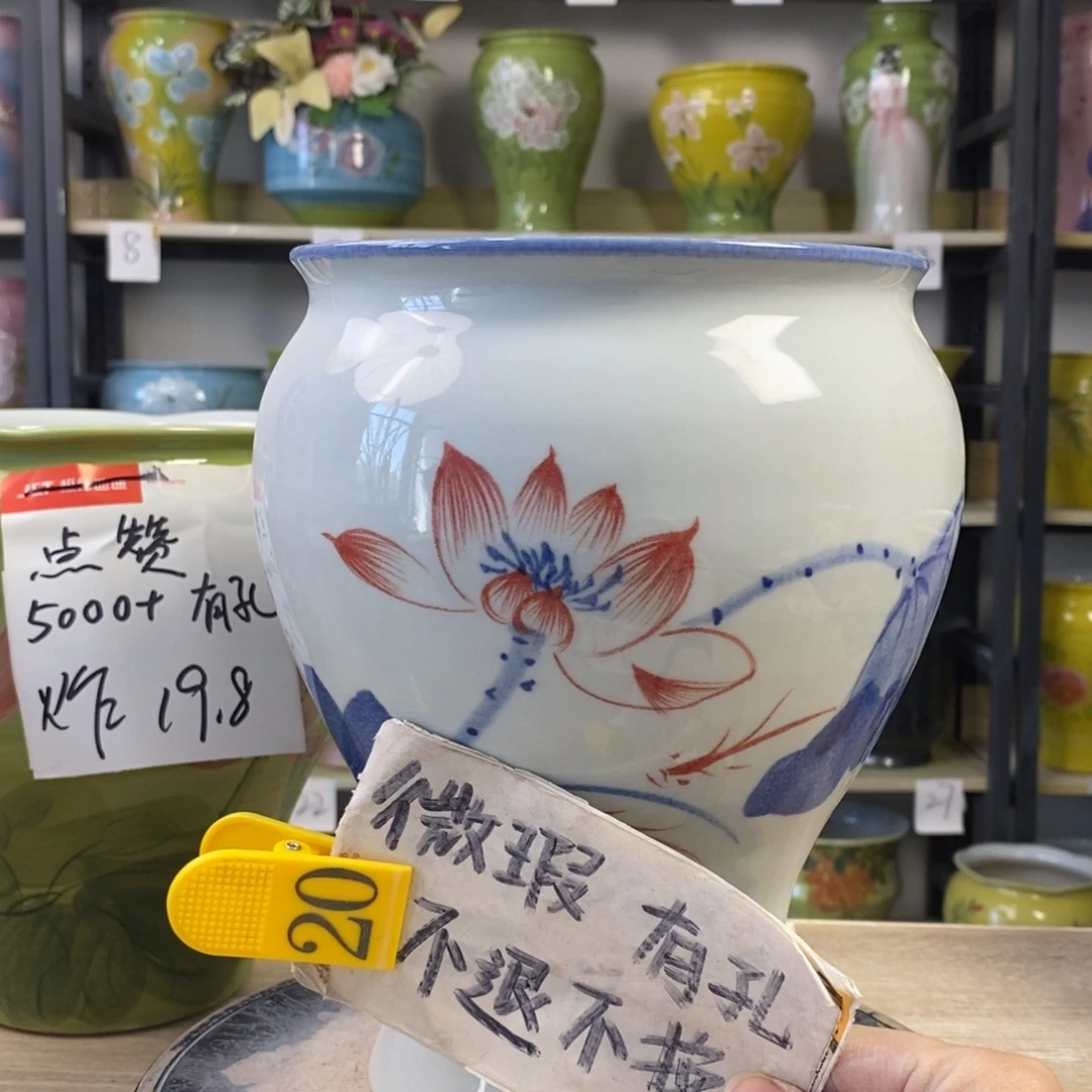 景德镇手工手绘陶瓷花盆