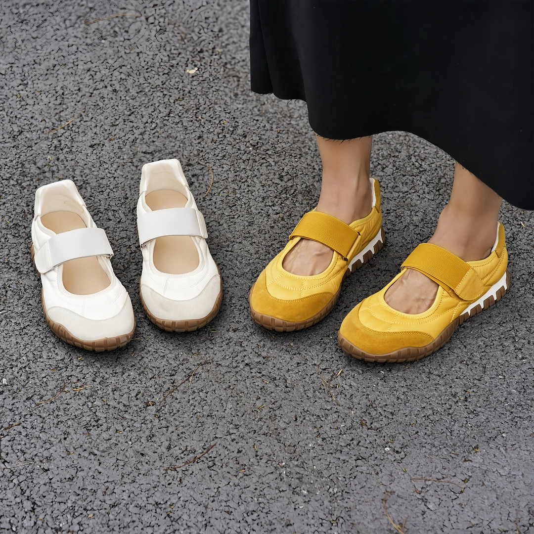 西部印像马皮玛丽珍鞋魔术贴女鞋休闲芭蕾浅口夏季女凉鞋2027