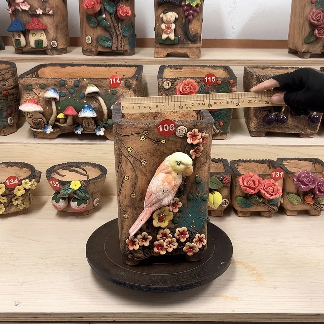 紫砂花盆106号内口13×12外高25