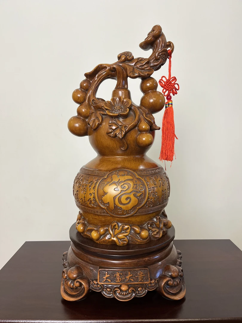 【福禄如意】360°可旋转乔迁送礼工艺品家居摆件（高：42cm宽：21cm）