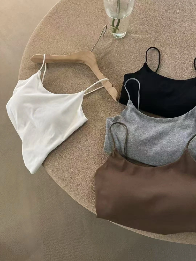 韩国东大门新款极细肩带吊带气质背心（带胸垫）no退换夏季