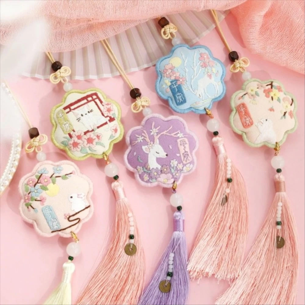 平安符香囊手工刺绣材料包自制香包初学者中秋节礼物车挂件送男友