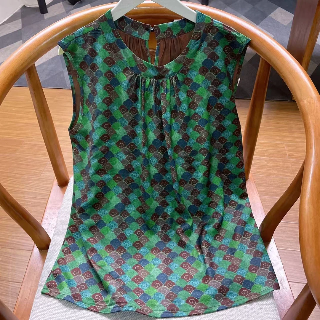 新款新中式衬衫女马甲夏季新款高端立领小衫无袖国风上衣