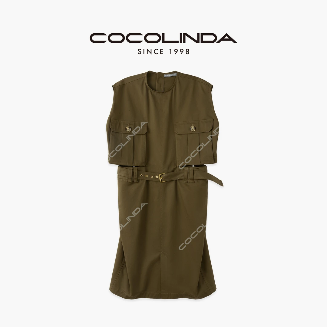 COCOLINDA | 100%棉工装（漏背)连衣裙Q3424