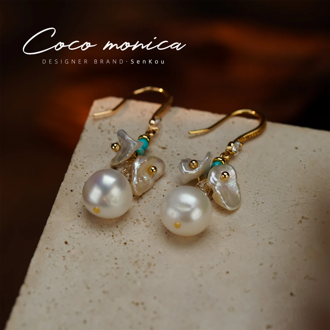 【小霞珍珠】925银针耳钉百搭复古法式简约清新设计师精致WE654