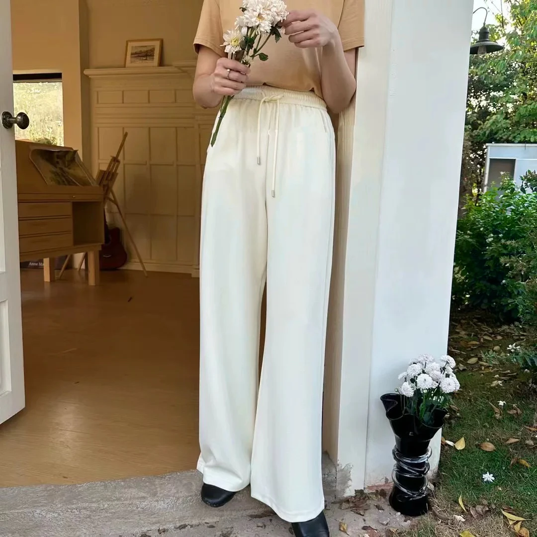 DS「2个裤长可选」春季新款丝柔棉直筒裤子女显瘦女裤阔腿裤88101