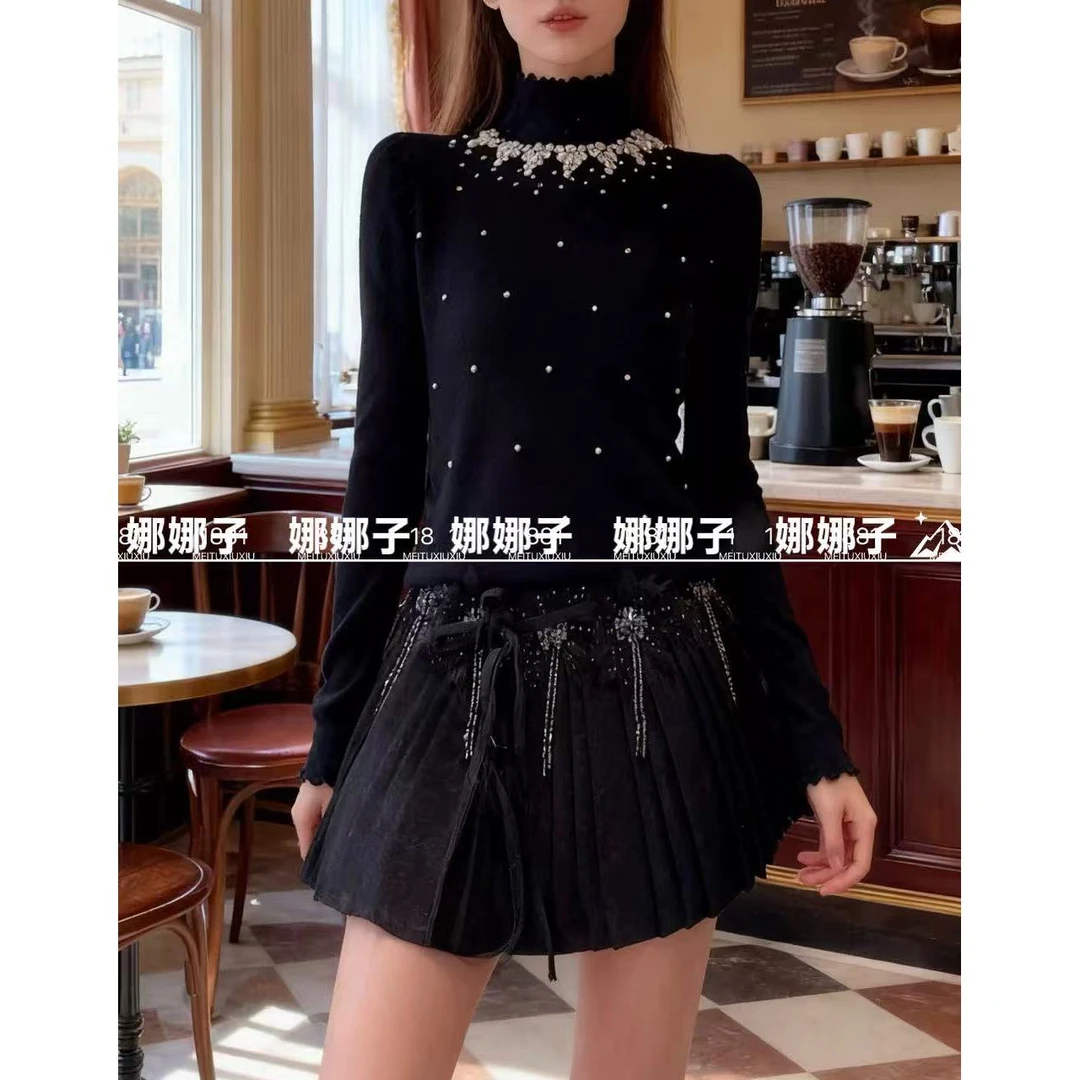 【星语】重工钉珠轻奢百搭显瘦套头针织毛衣