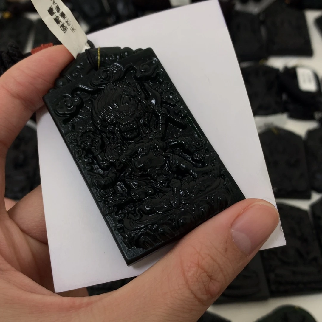 通***友天然缅甸a货钢琴黑挂件