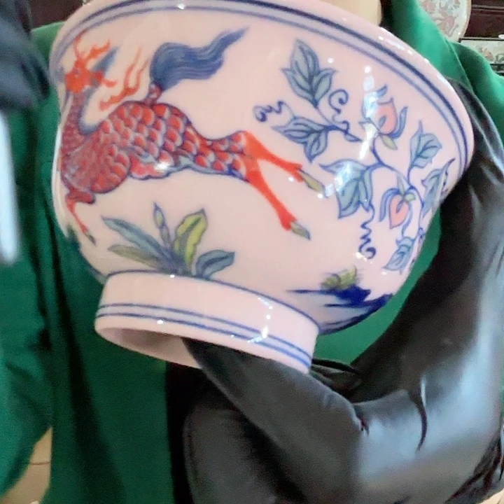 陶其他景德镇高温陶瓷九色鹿红希希碗