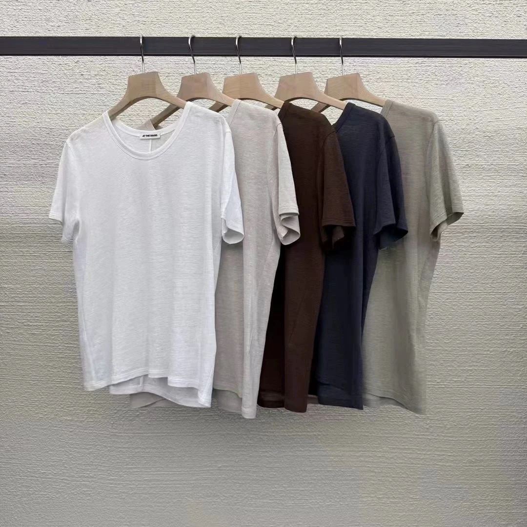 T恤韩版圆领女士常规短袖修身直筒宽松休闲风舒适