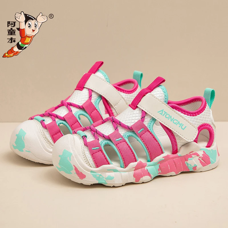 阿童木夏季新款百搭透气中大童休闲凉鞋魔术贴童鞋时尚儿童运动鞋