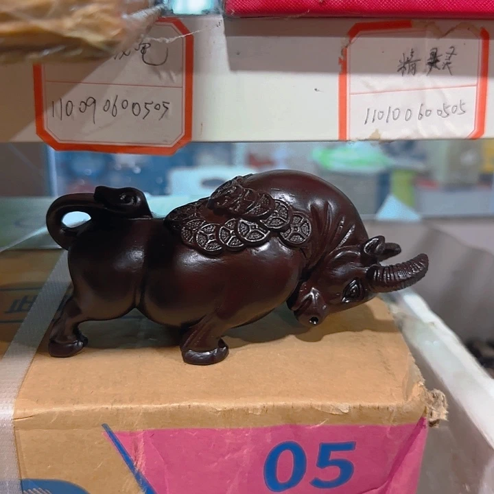木黑檀木15金钱牛一只