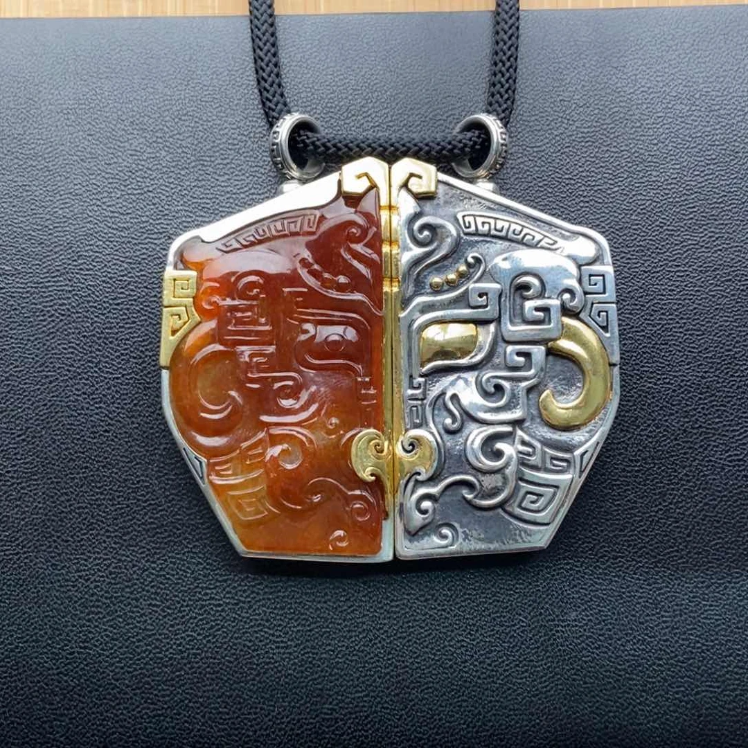 颈饰银S925镶嵌翡翠