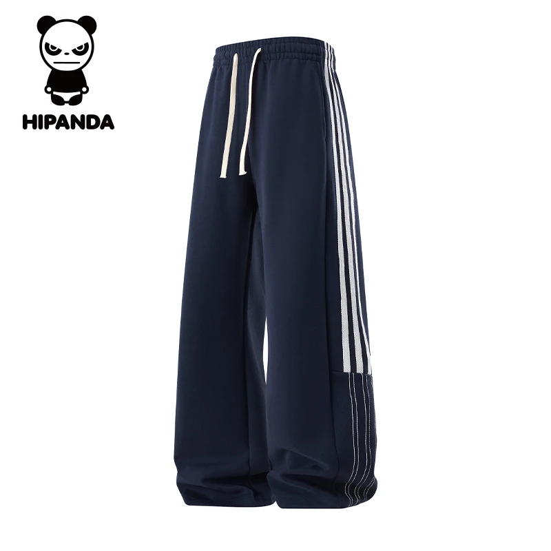 HiPanda你好熊猫男士休闲裤秋季轻奢百搭直筒宽松潮流运动长裤子