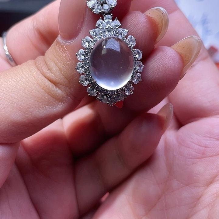 石英质玉银S925镶嵌颈饰