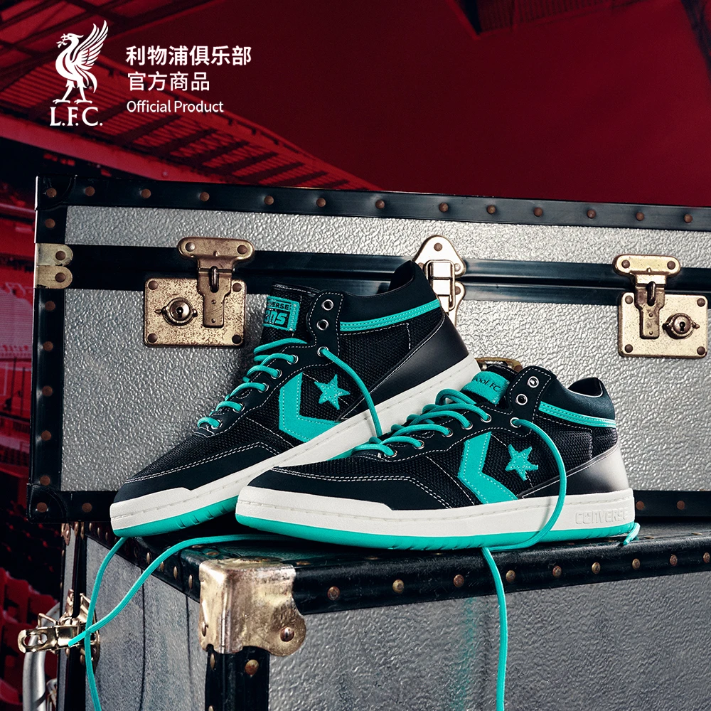 【官网同款】利物浦俱乐部 | 运动休闲鞋帆布系黑绿炫酷