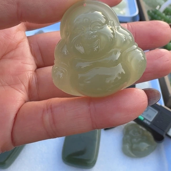 和田玉未镶嵌颈饰35眼睛