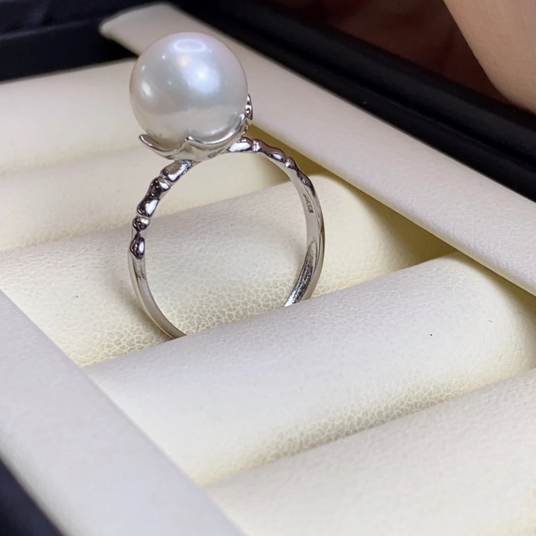 戒指银S925镶嵌淡水珍珠特价微瑕