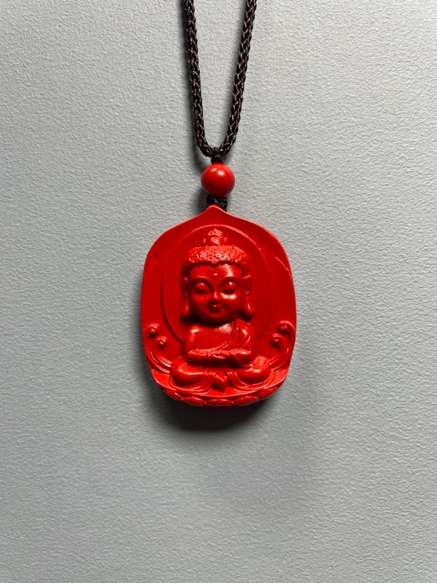 含辰砂工艺品红砂宝宝佛吊坠