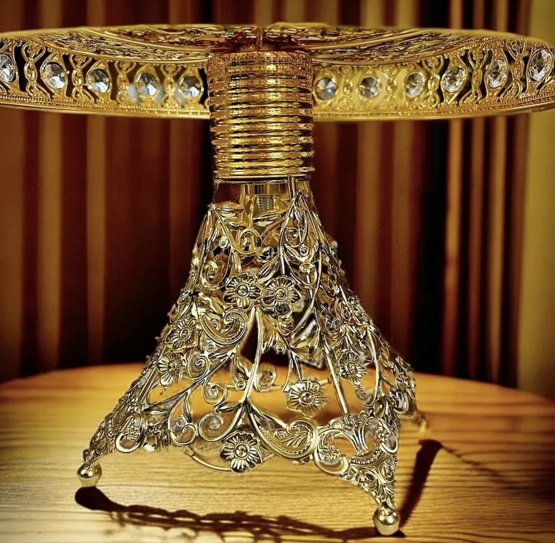 描金透明款欧式黄色精致镂空金色机器压制果盘轻奢高档家用果篮