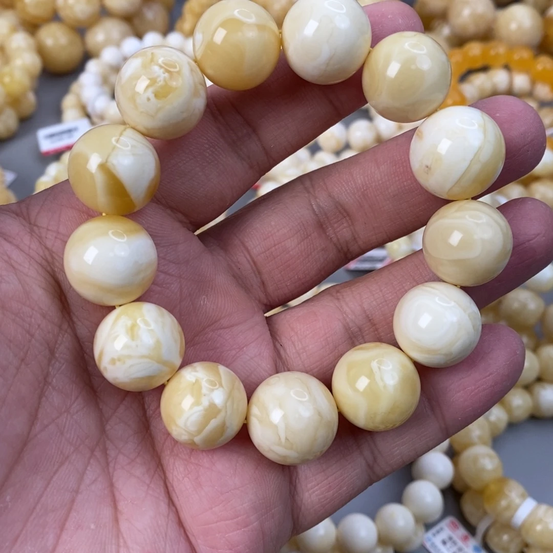 蜜蜡未镶嵌珠宝奇石40g 17-18mm