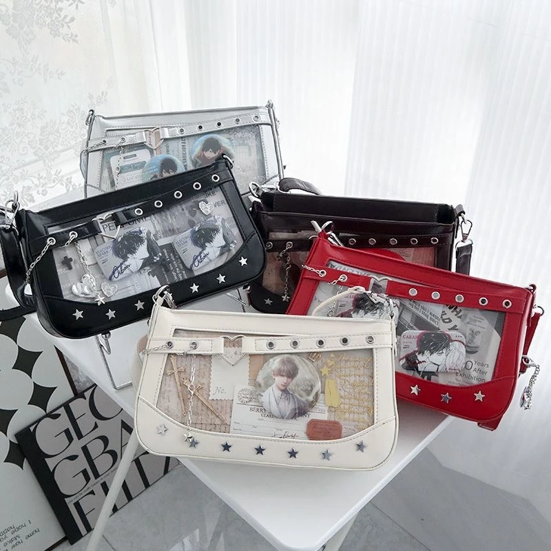 呜咚小铺原创百搭斜挎透明小食量吧唧二次元痛包包女【银河秩序】