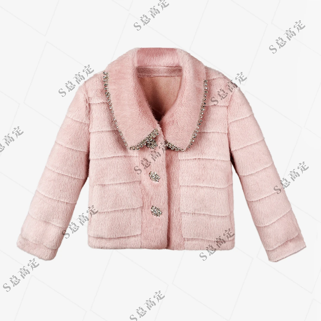 【夏夏专属】冬季新款INS时尚减龄重工拼接设计气质短外套D0317