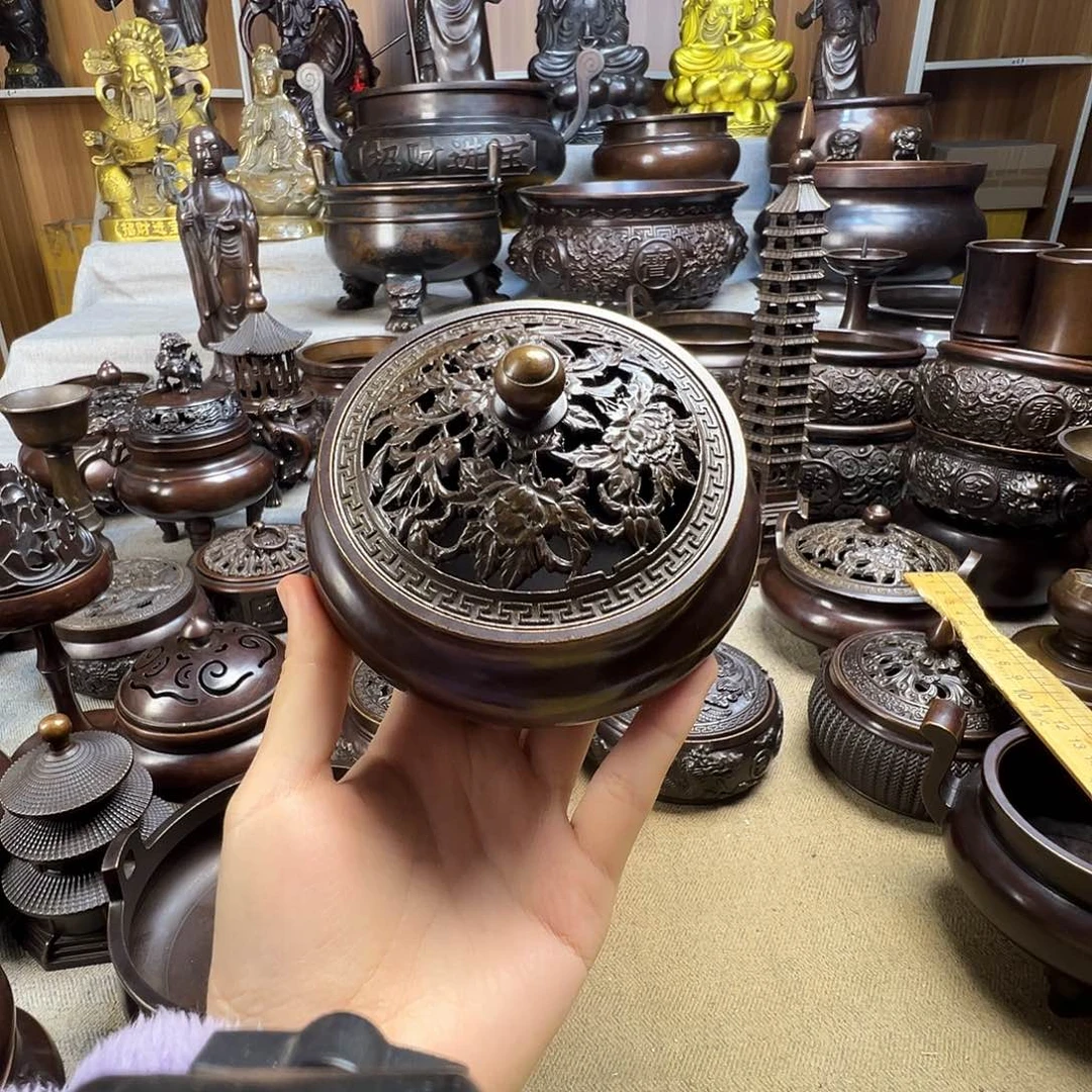 西***漆薰香炉铜香炉铜工艺品