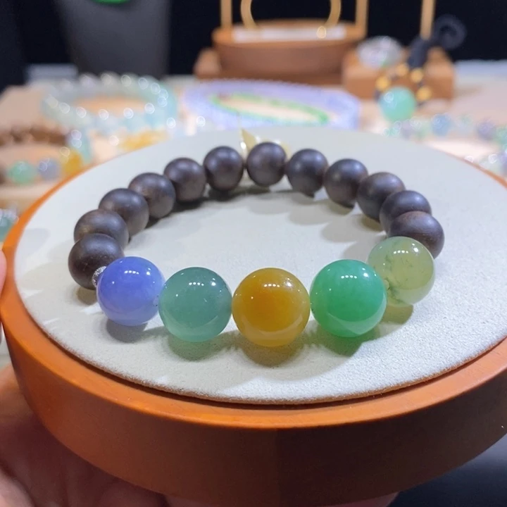 翡翠未镶嵌吊坠(不含链)翡翠浓彩色手串卡13