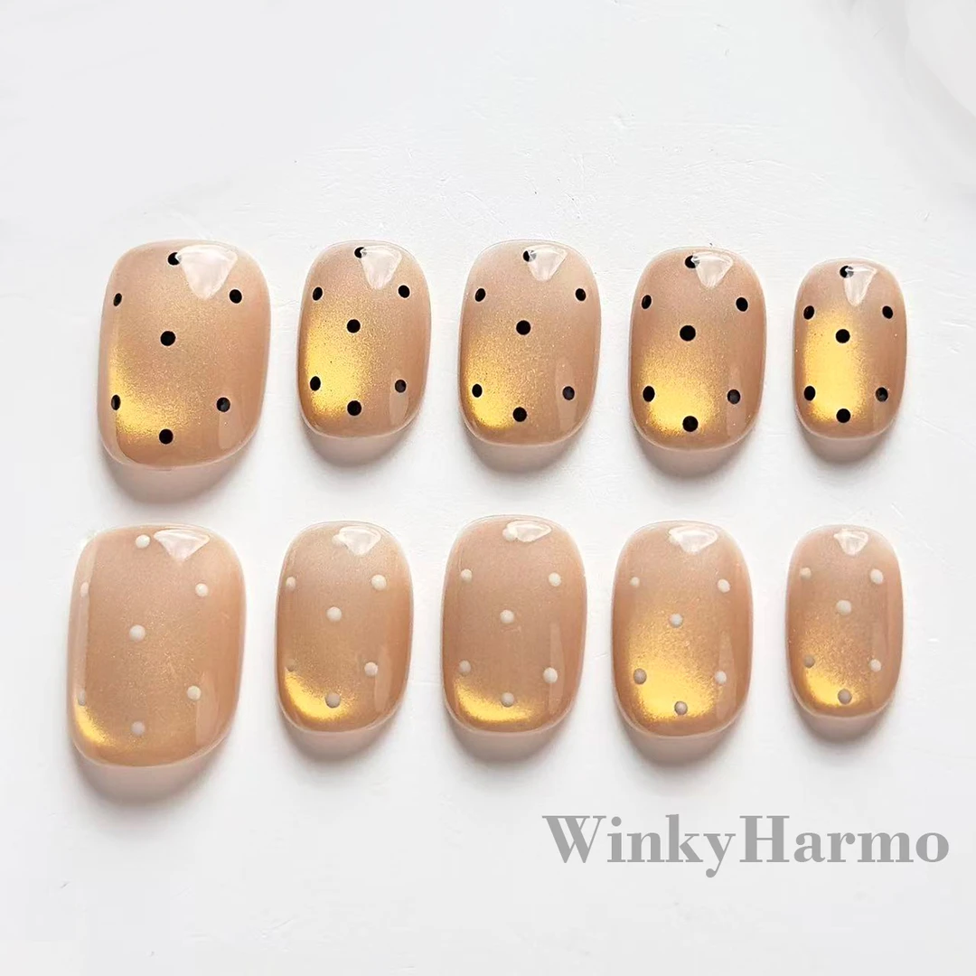 烬夜白 温涵 预售 哇擦么 新甲型 此度 短椭圆手工穿戴甲10片