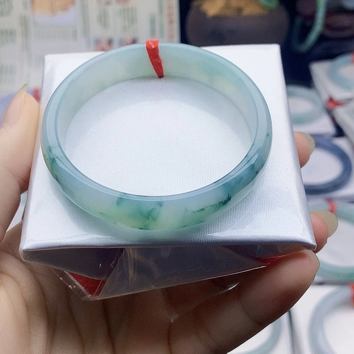 翡翠未镶嵌手镯缅甸天然翡翠A货55.5