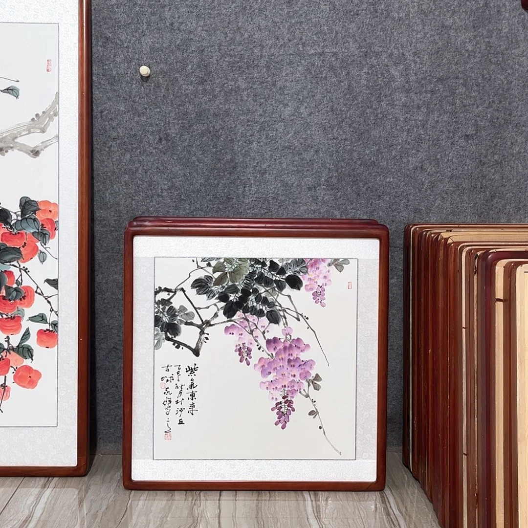 国画书画作品带框63×63