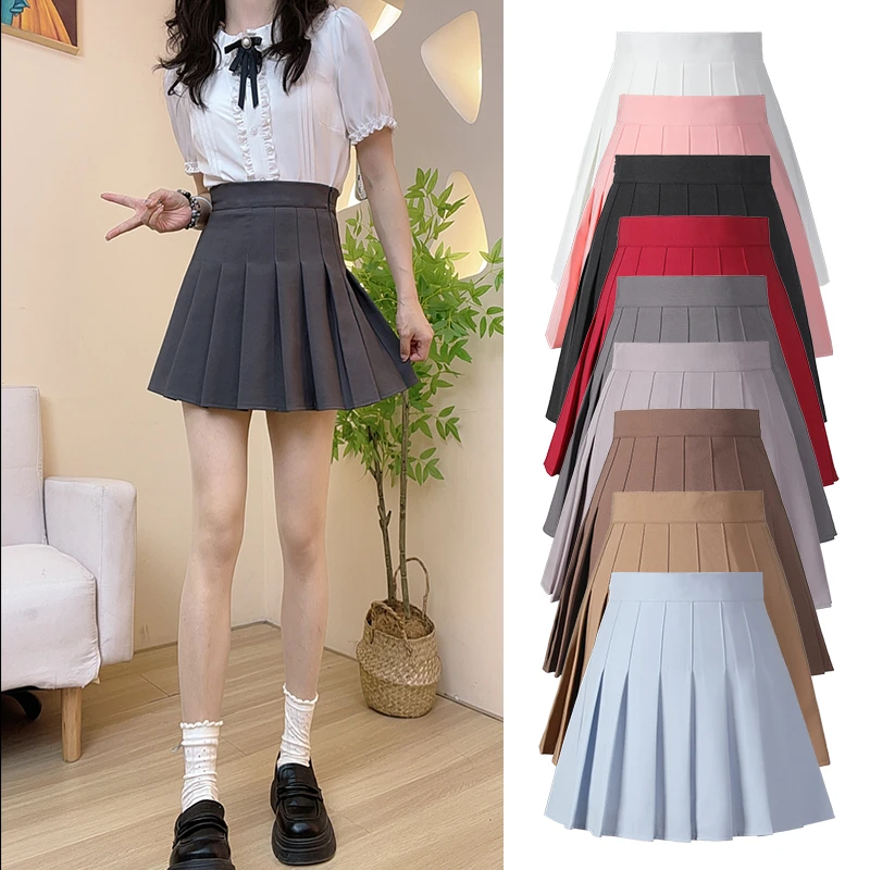 春季款百褶女百搭四季款高腰显瘦a字大码百搭西装百褶裙半身裙