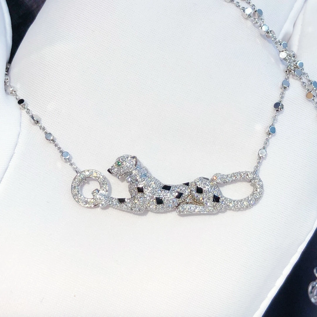 未使用 Cartier/卡地亚 panthere de Cartier系列满钻猎豹项链