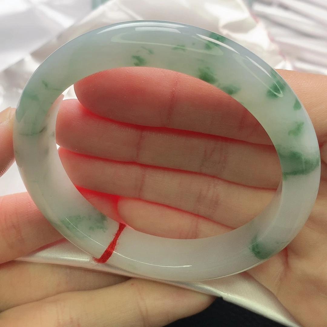 翡翠未镶嵌手镯贵妃58完美