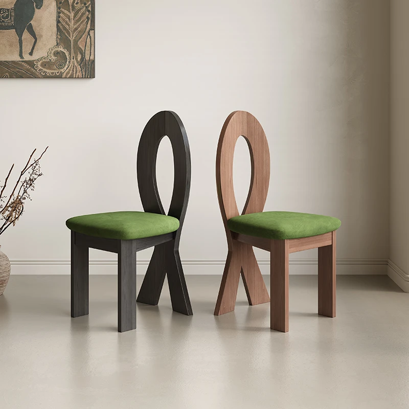 实木白蜡木餐桌人鱼餐椅简约餐椅餐桌椅子家用侘寂风椅子北欧书椅