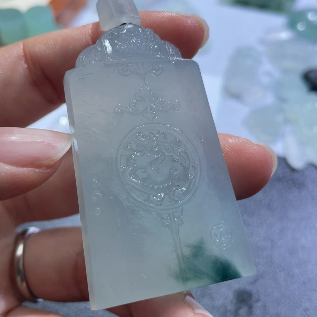 定制翡翠未镶嵌无事牌