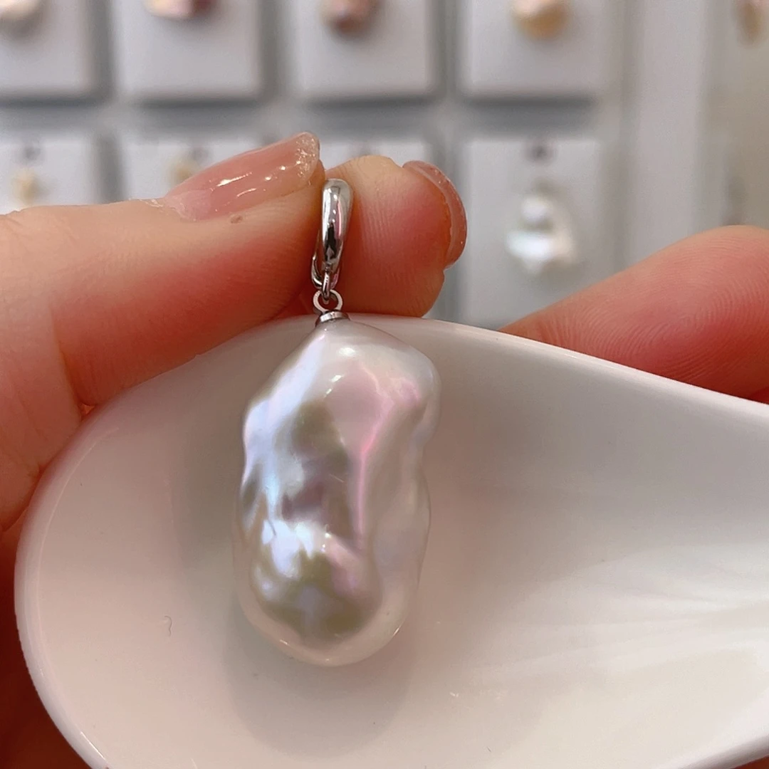 淡水珍珠颈饰银S925镶嵌出***”