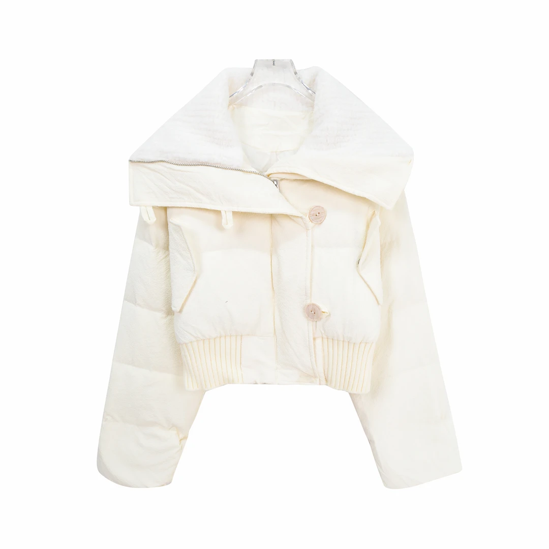 S秋冬新款设计感拼接羽绒服翻领保暖外套U223