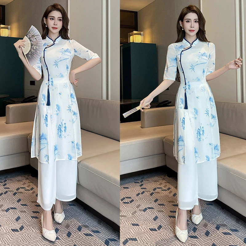 中式美容院养生馆采耳工作服足浴spa足疗店技师气质三件套女夏季