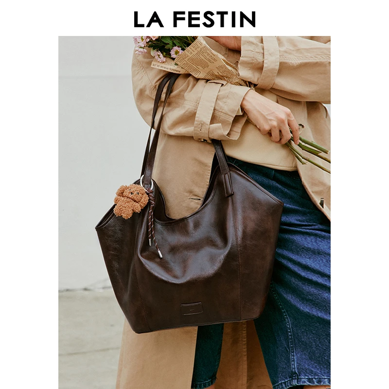 【直播专属】拉菲斯汀蓝子包2024新款包包单肩腋下包大容量托特包