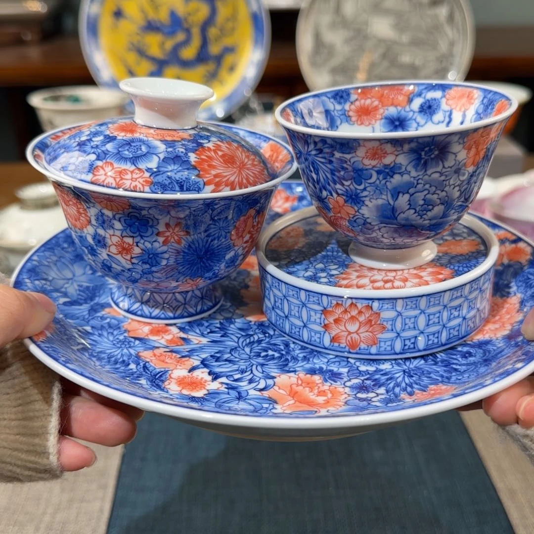 纯手工手绘釉下万花