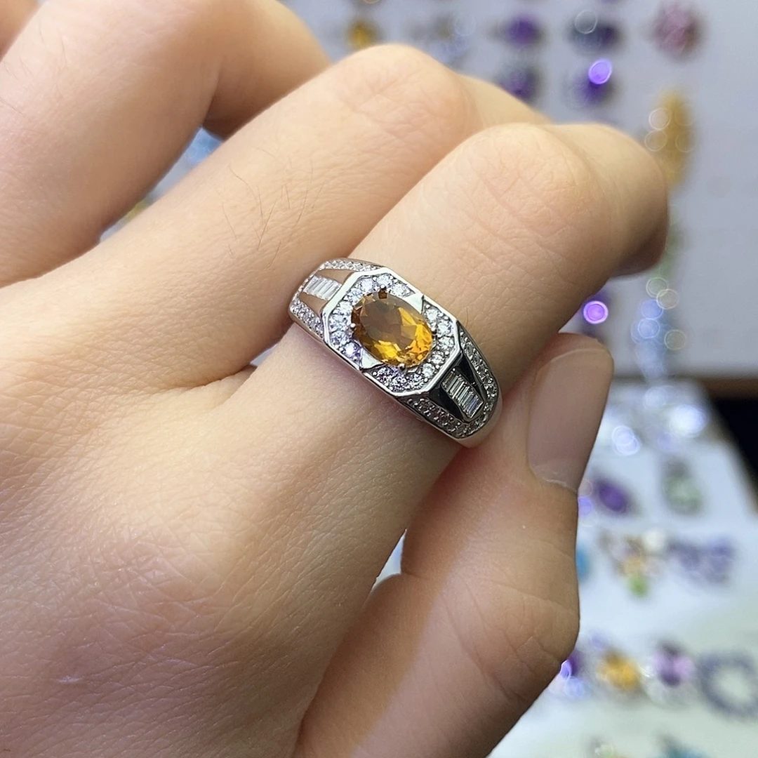 银S925镶嵌戒指黄晶（不含证书）