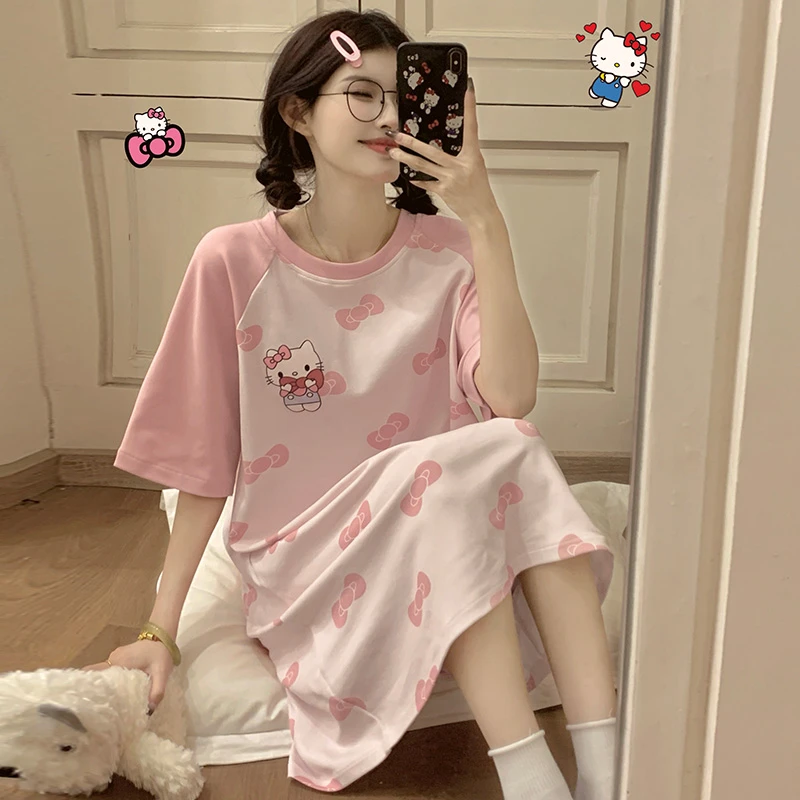 【Lucky优选】睡衣女夏季薄款短袖仿棉睡裙甜美可爱家居服网红爆款