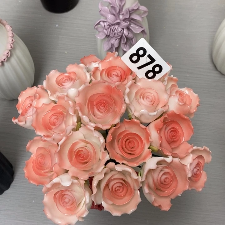 陶瓷陶瓷材料18朵组合